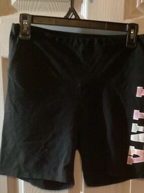 PINK Victoria's Secret Black Bike Shorts with Pink Side Logo